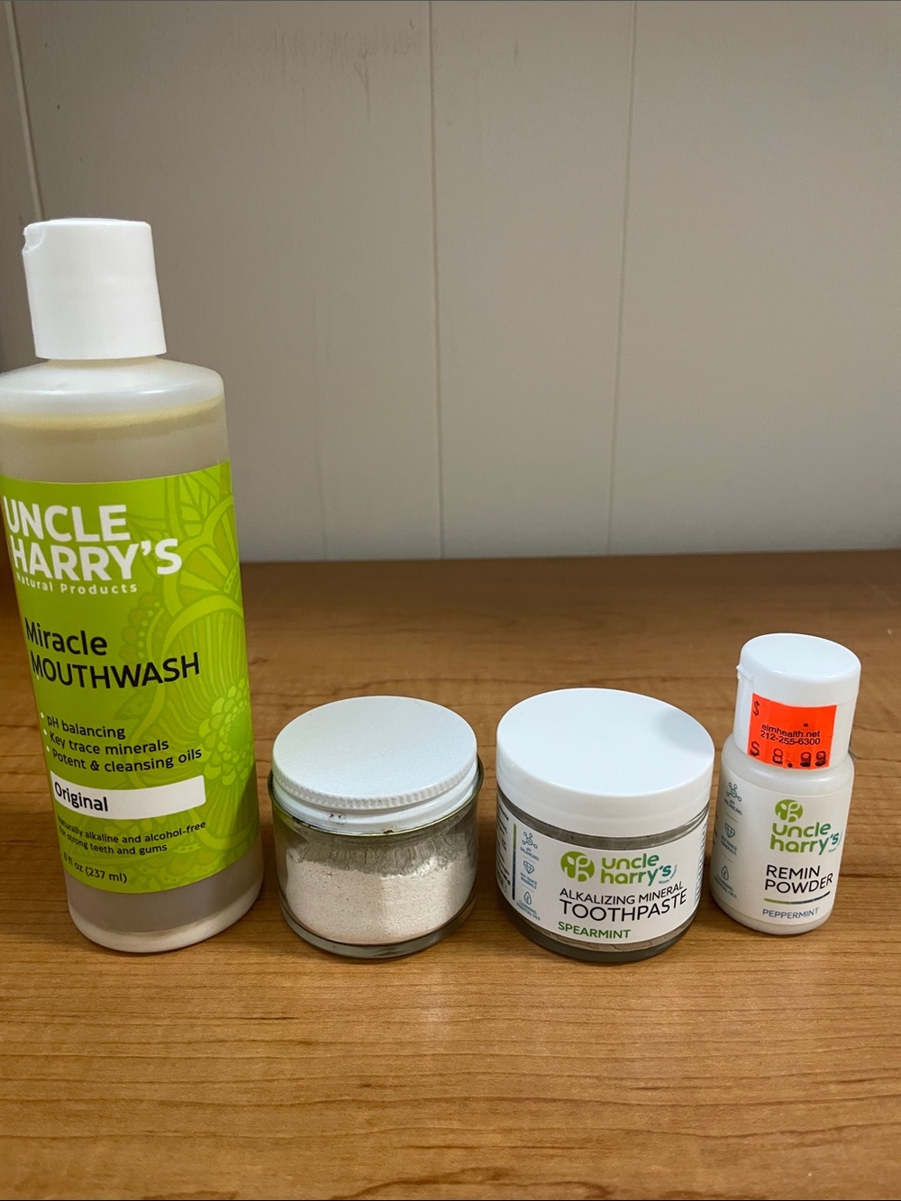 Uncle Harry’s bundle Mouthwash, Toothpaste, Remin powder, tooth powder